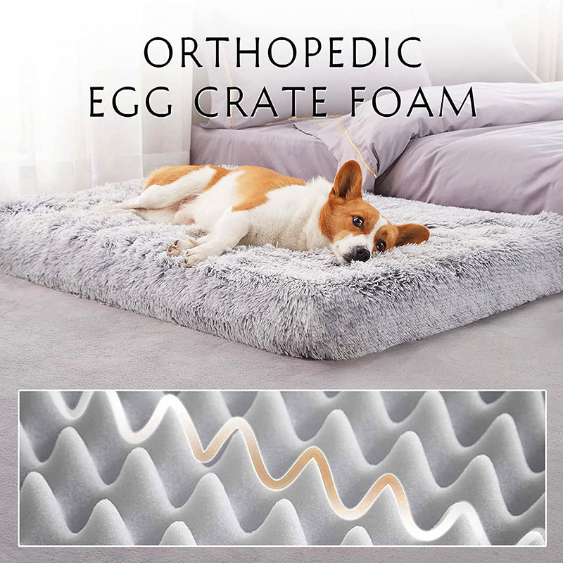Plush Square Pet Bed Memory Foam Dog Sofa