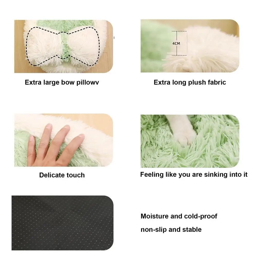 Fluffy Anti-Slip Pet Bed Cozy Nest for Small Dogs & Cats