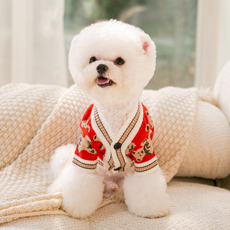 Cute Bear Pattern Dog & Cat Sweater Warm & Lightweight